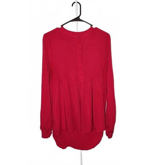 Sundance Tops - Sundance Mystic Falls pleated pintuck popover tunic top in magenta size Medium